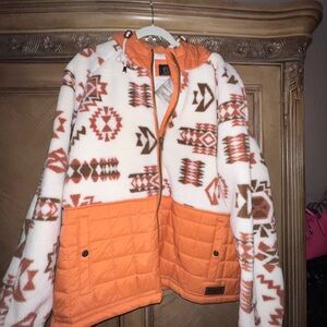 Pendleton Orange and Cream Quilted Jacket